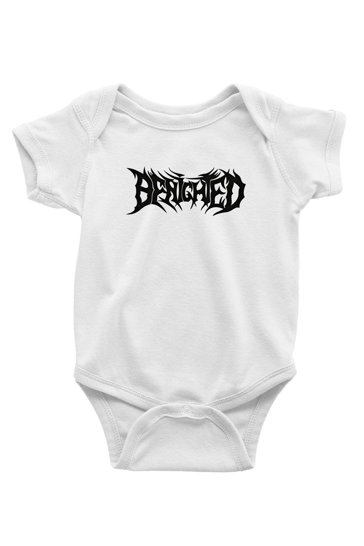 Benighted Baskılı Beyaz Unisex Bebek Body - Zıbın