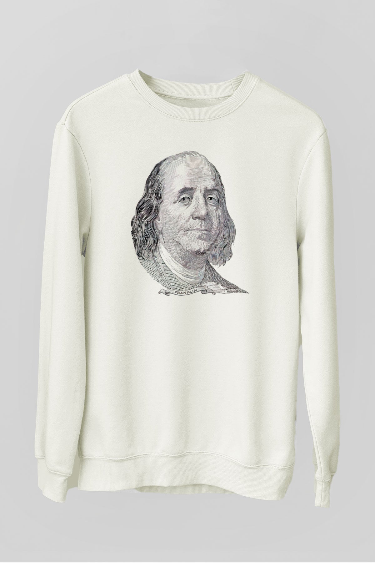 Benjamin Franklin Beyaz Unisex Sweatshirt