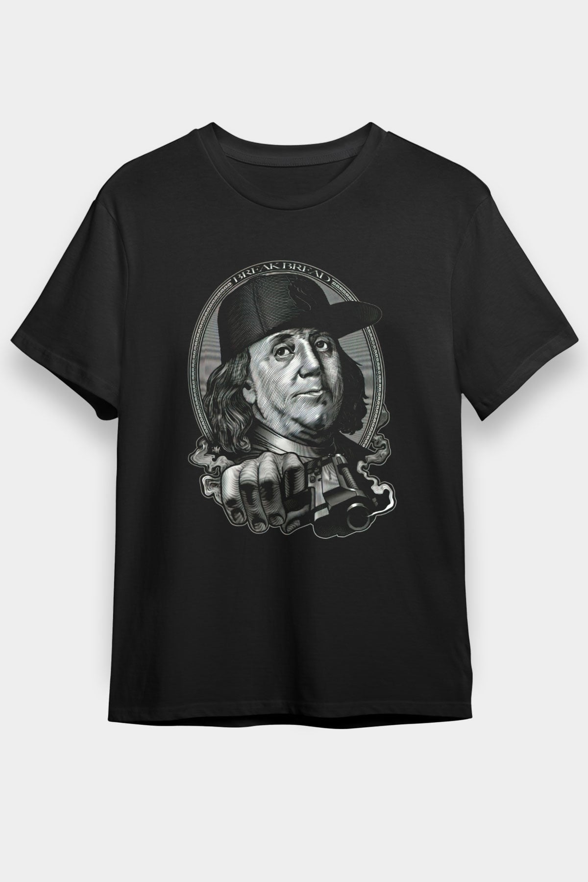 Benjamin Franklin Siyah Unisex Tişört T-Shirt - TişörtFabrikası