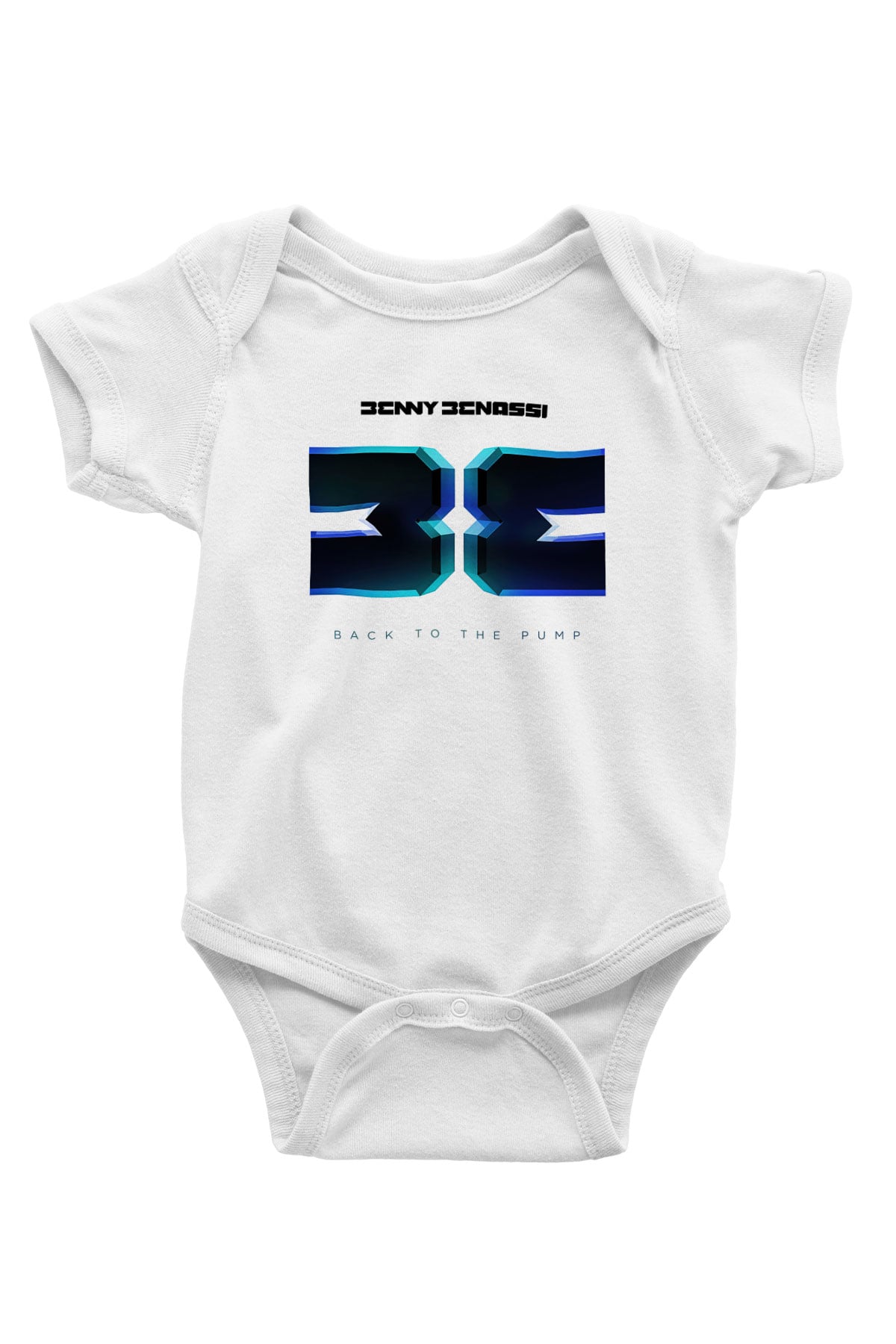 Benny Benassi Baskılı Beyaz Unisex Bebek Body - Zıbın