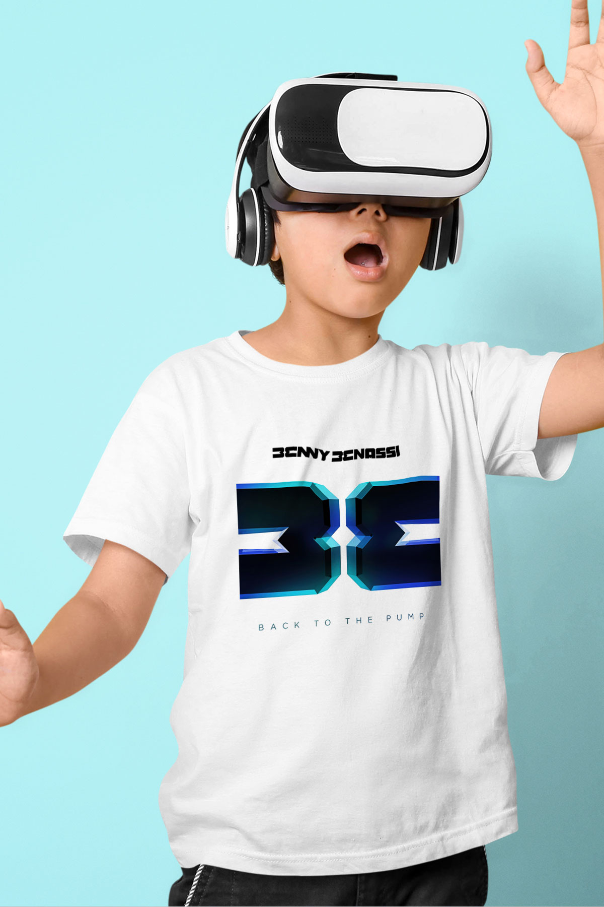 Benny Benassi Baskılı Beyaz Unisex Çocuk Tişört