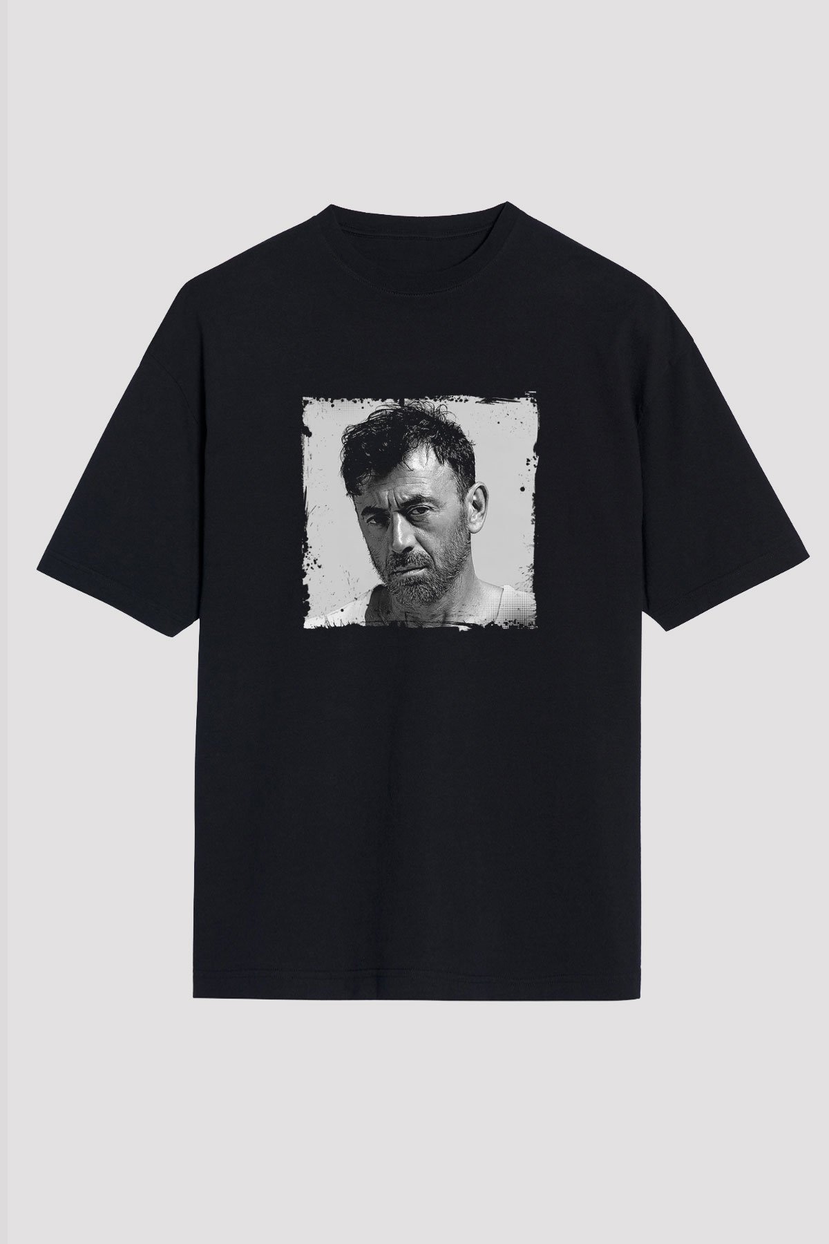 Benny Benassi Baskılı Unisex Oversize Siyah Tişört