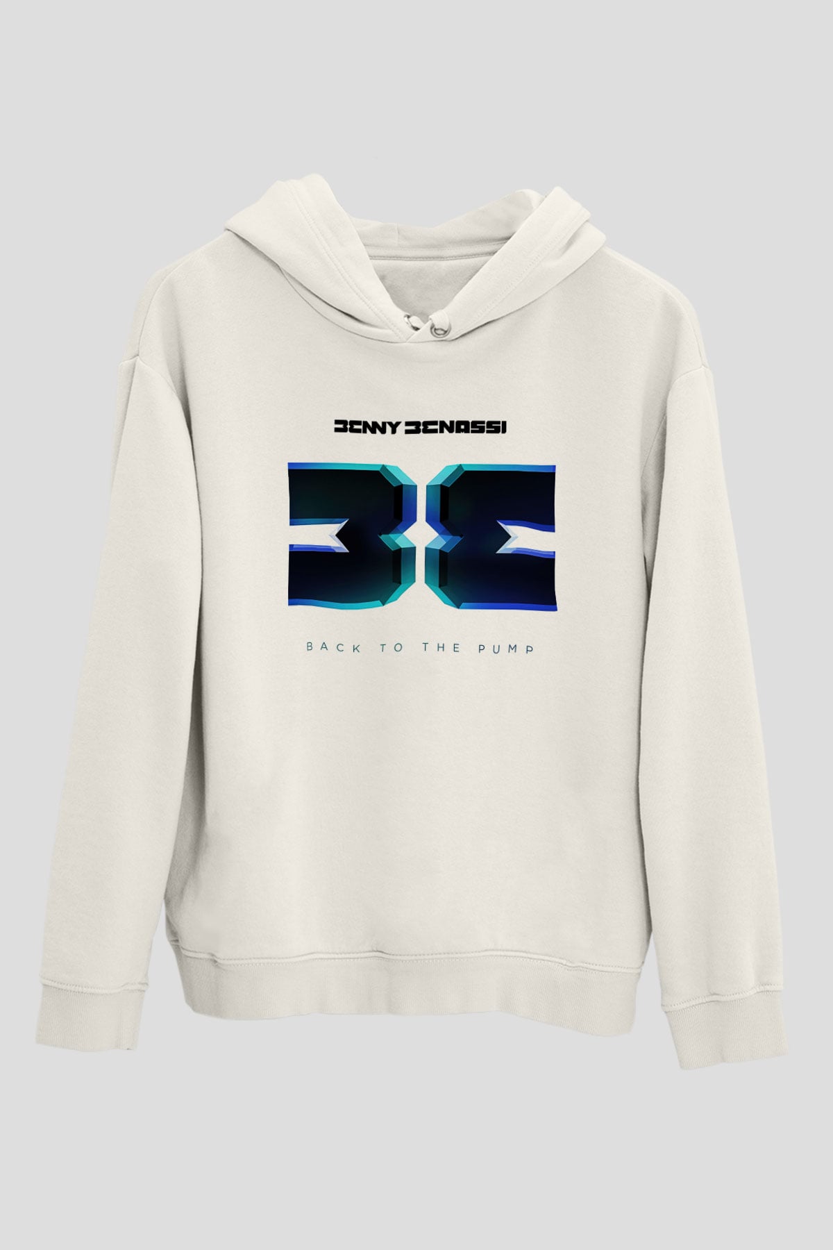 Benny Benassi Beyaz Unisex Kapşonlu Sweatshirt