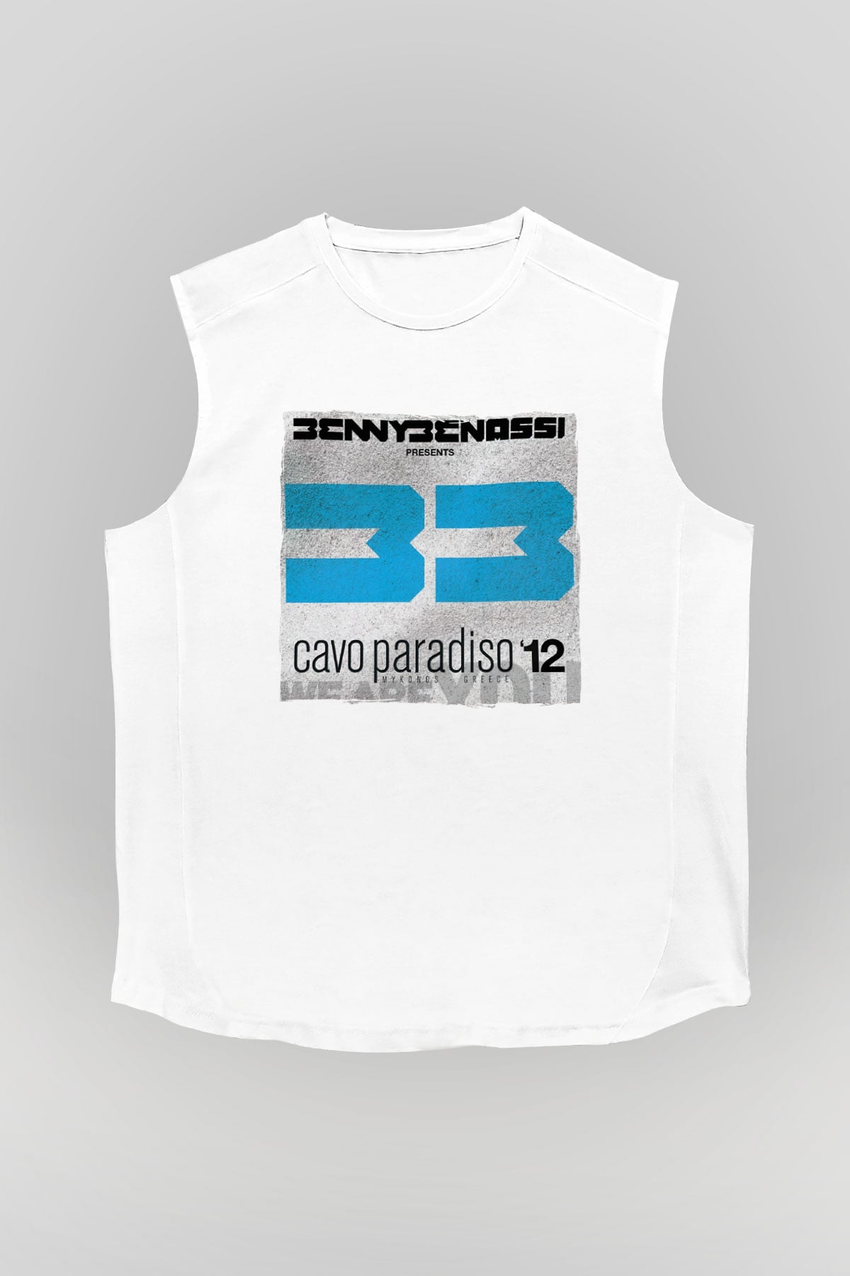 Benny Benassi Beyaz Unisex Kolsuz Tişört