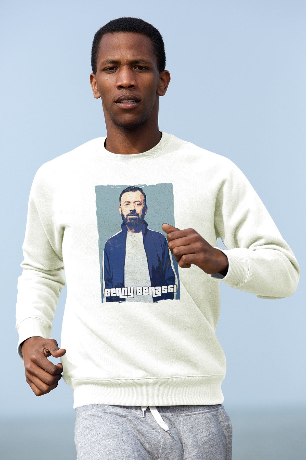 Benny Benassi Beyaz Unisex Sweatshirt