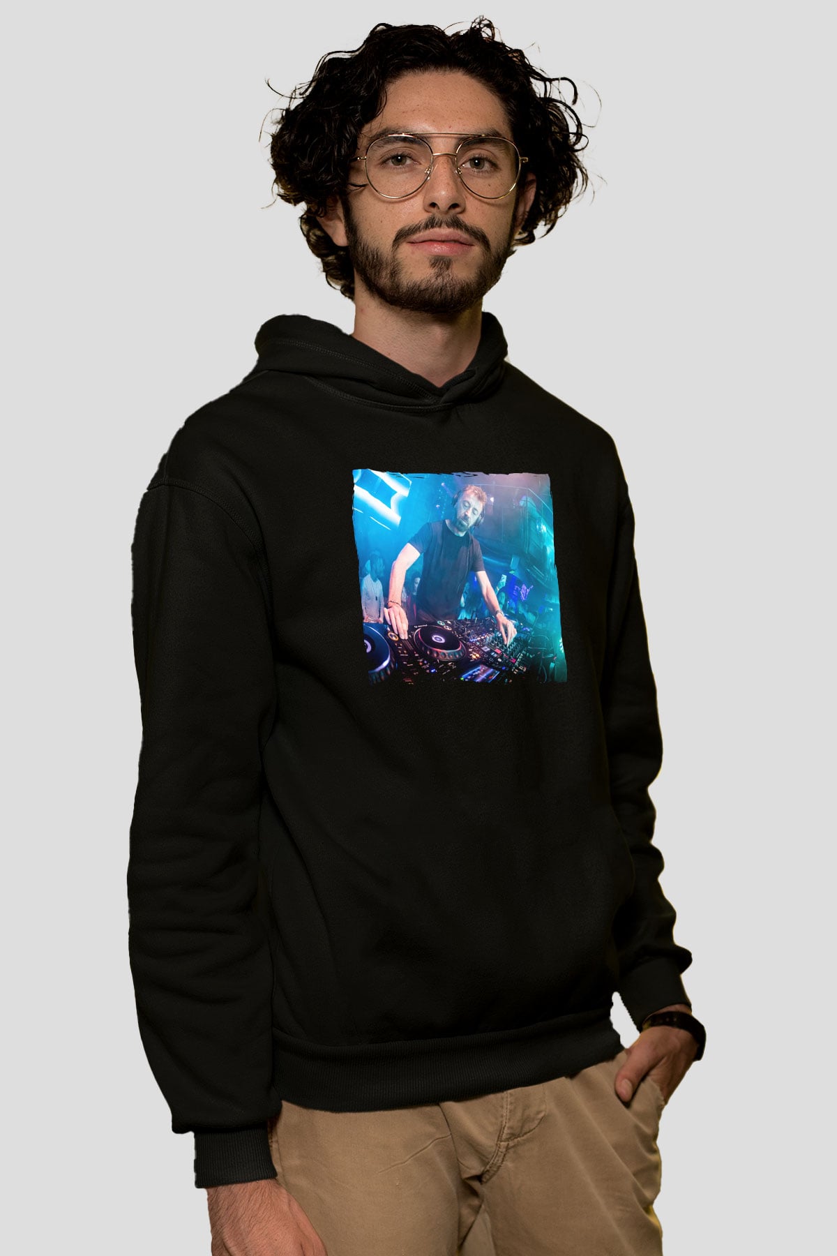 Benny Benassi Siyah Unisex Kapüşonlu Sweatshirt