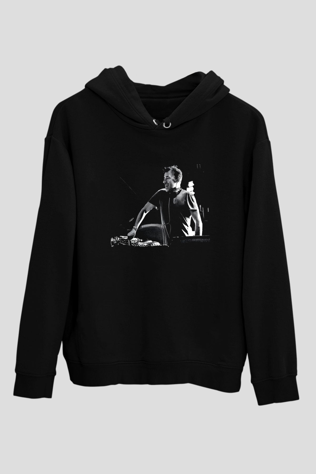 Benny Benassi Siyah Unisex Kapüşonlu Sweatshirt