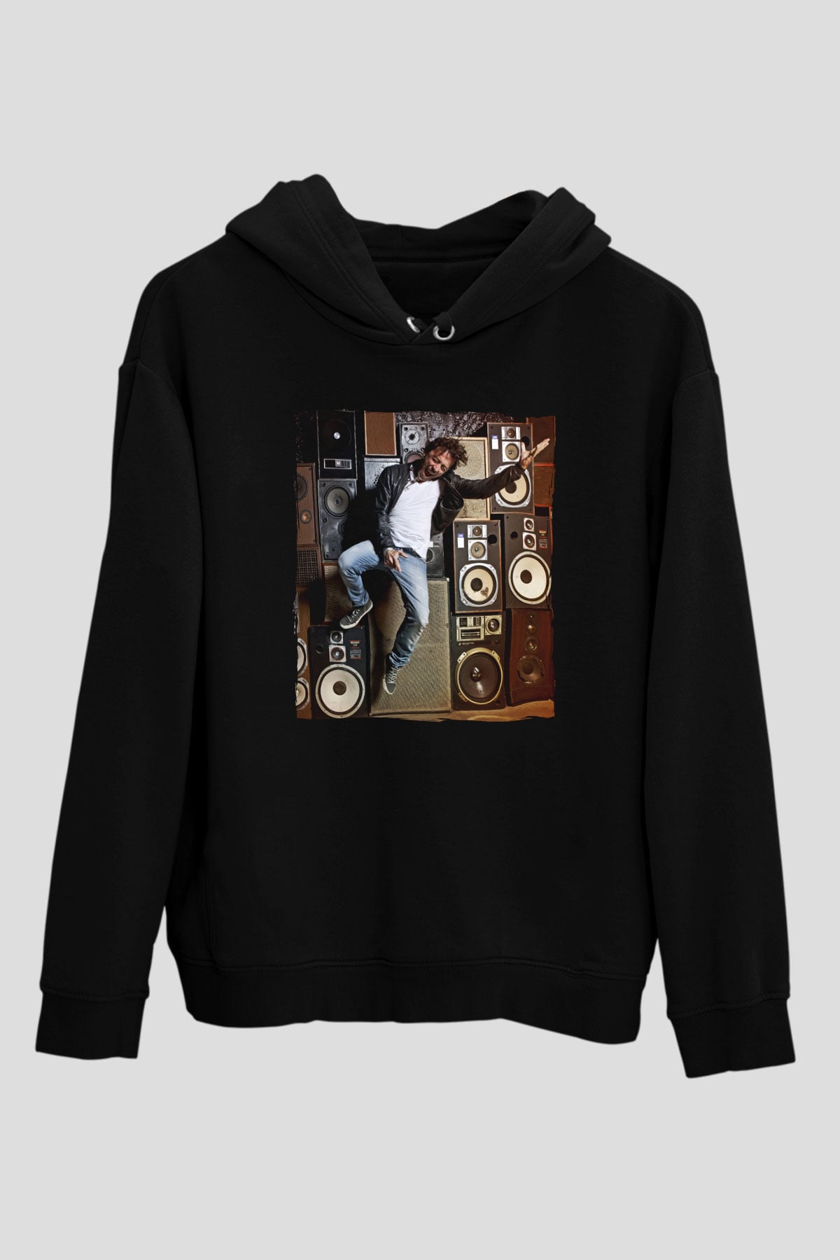 Benny Benassi Siyah Unisex Kapüşonlu Sweatshirt