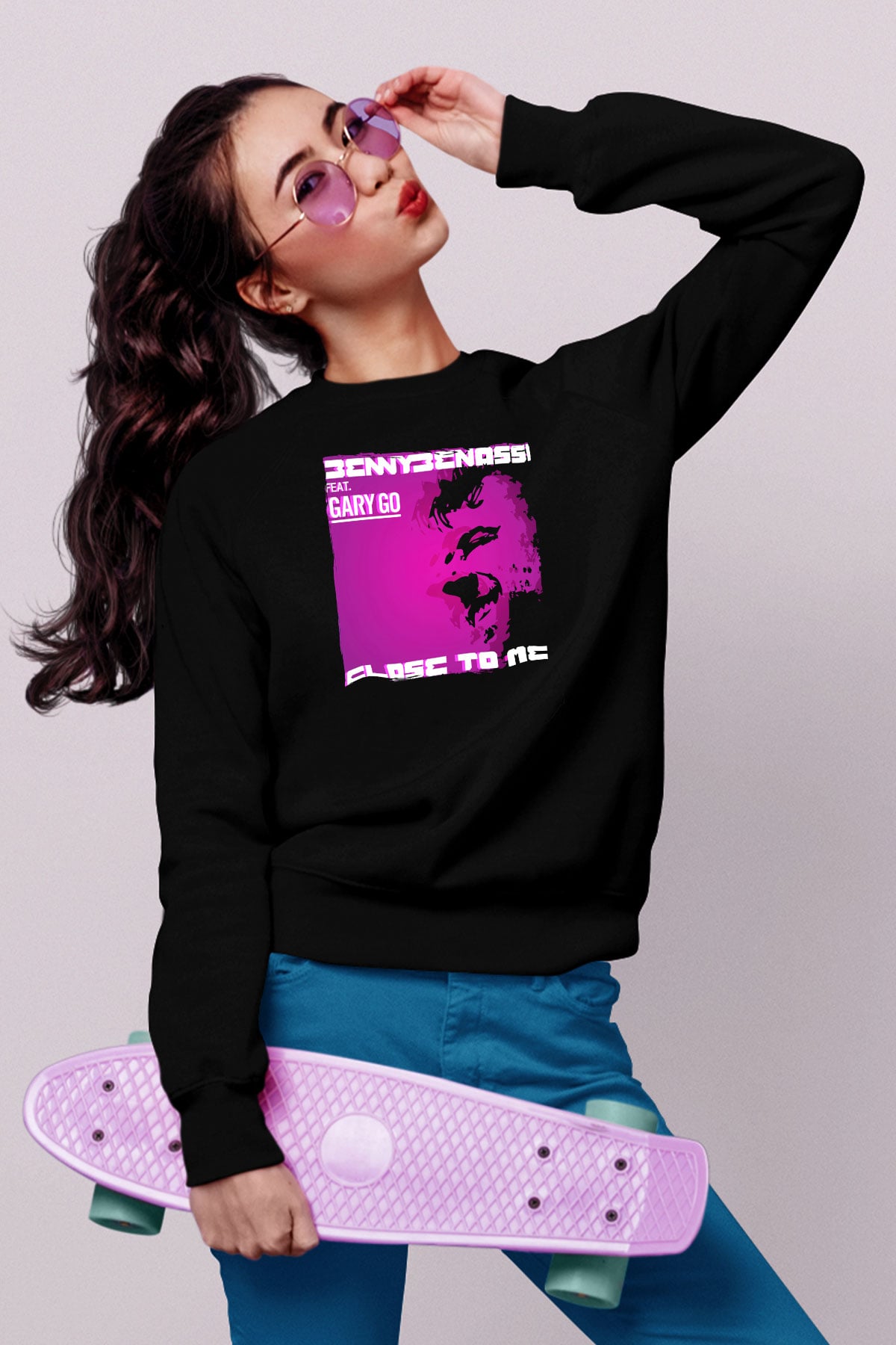 Benny Benassi Siyah Unisex Sweatshirt