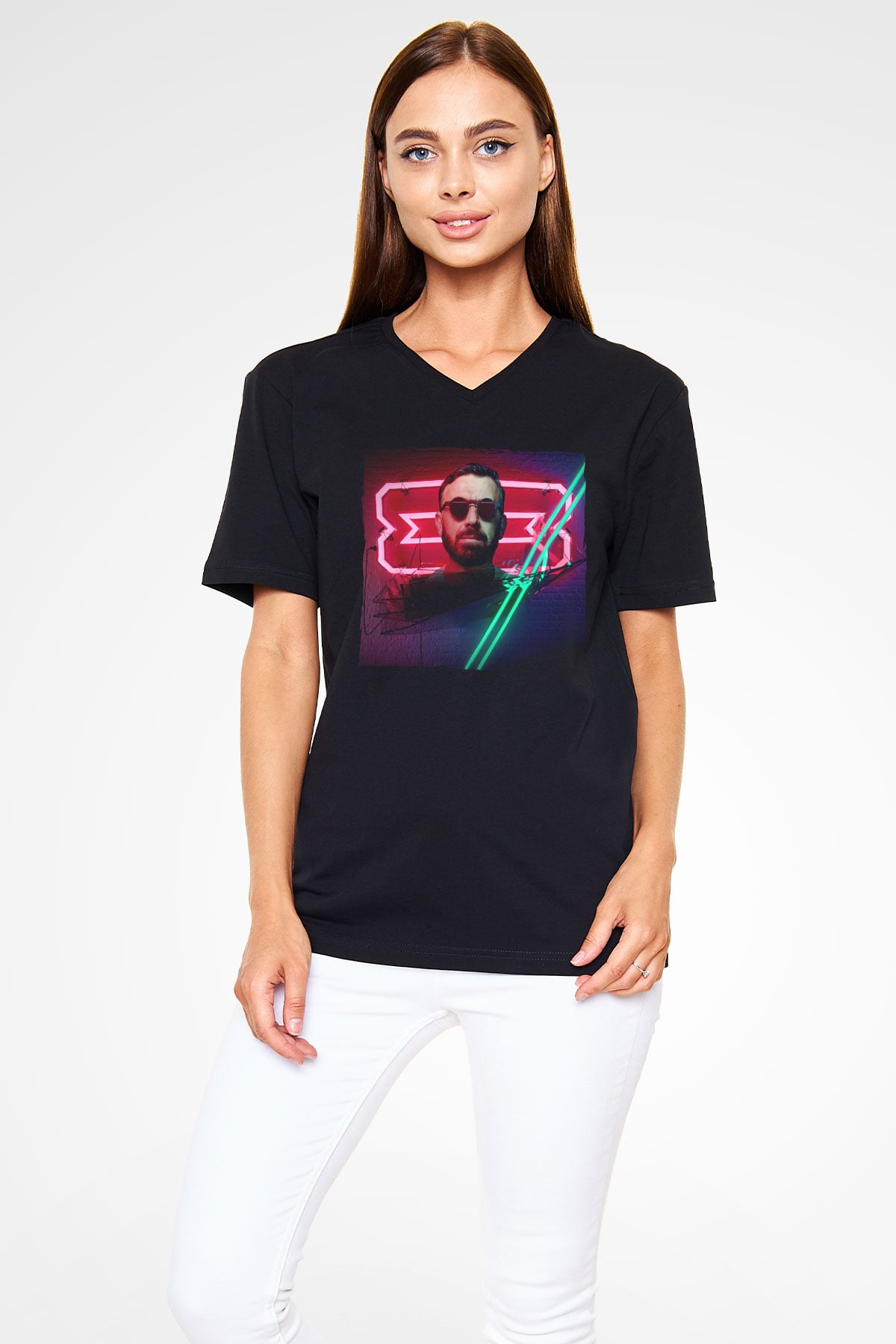 Benny Benassi Siyah Unisex V Yaka Tişört