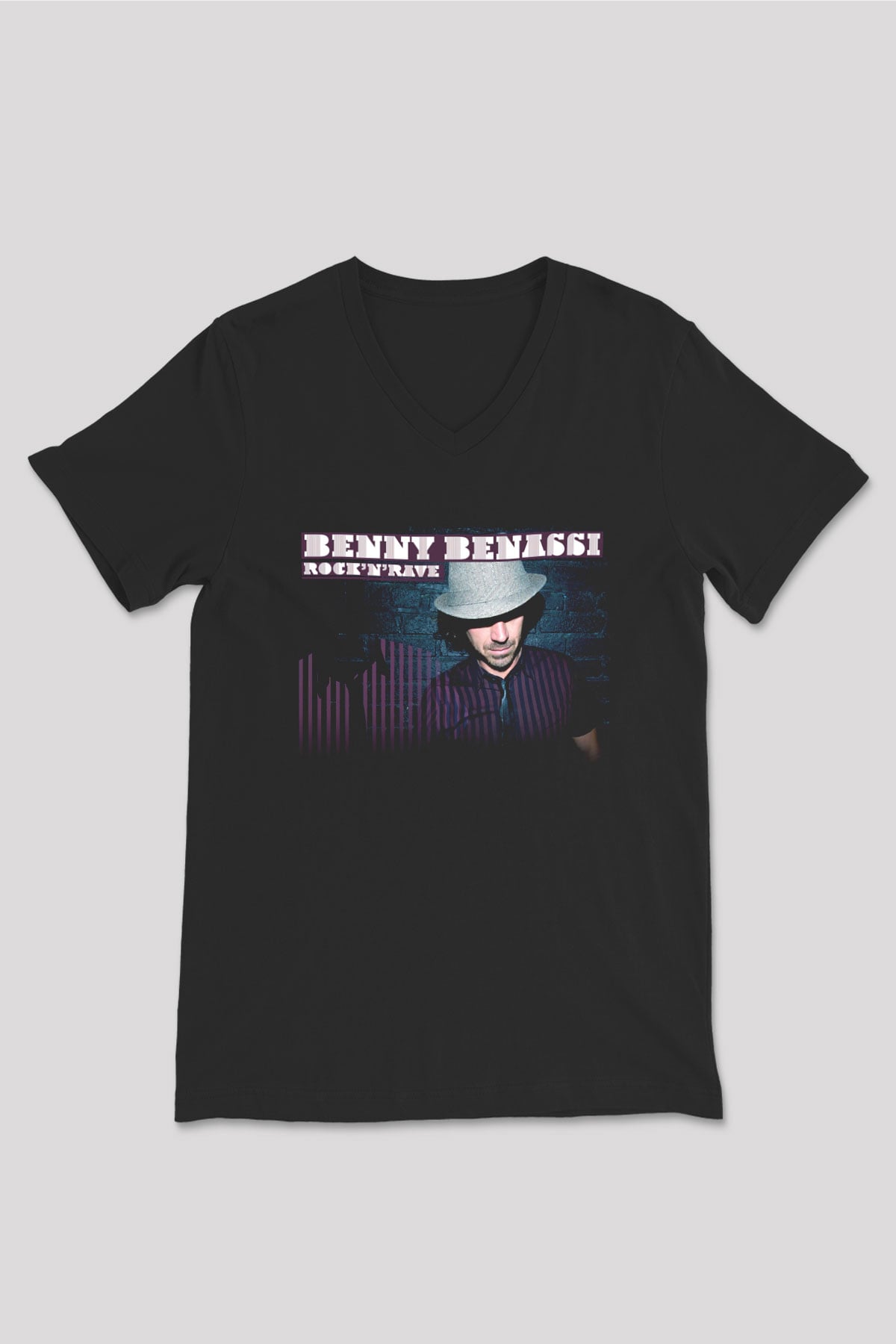Benny Benassi Siyah Unisex V Yaka Tişört