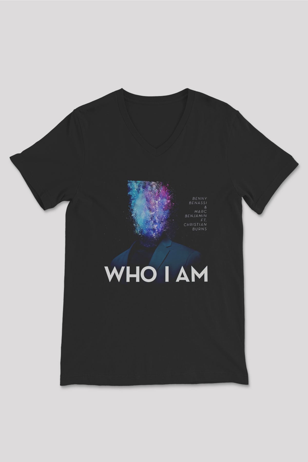 Benny Benassi Siyah Unisex V Yaka Tişört