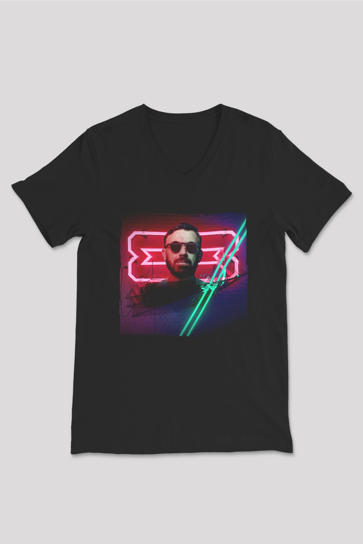 Benny Benassi Siyah Unisex V Yaka Tişört