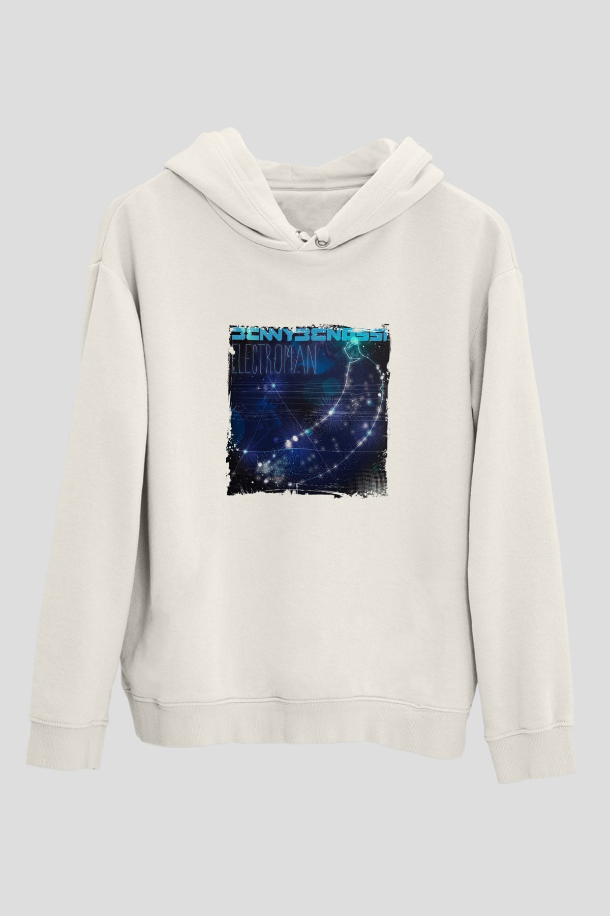 Benny BenassiBaskılı Beyaz Hoodie