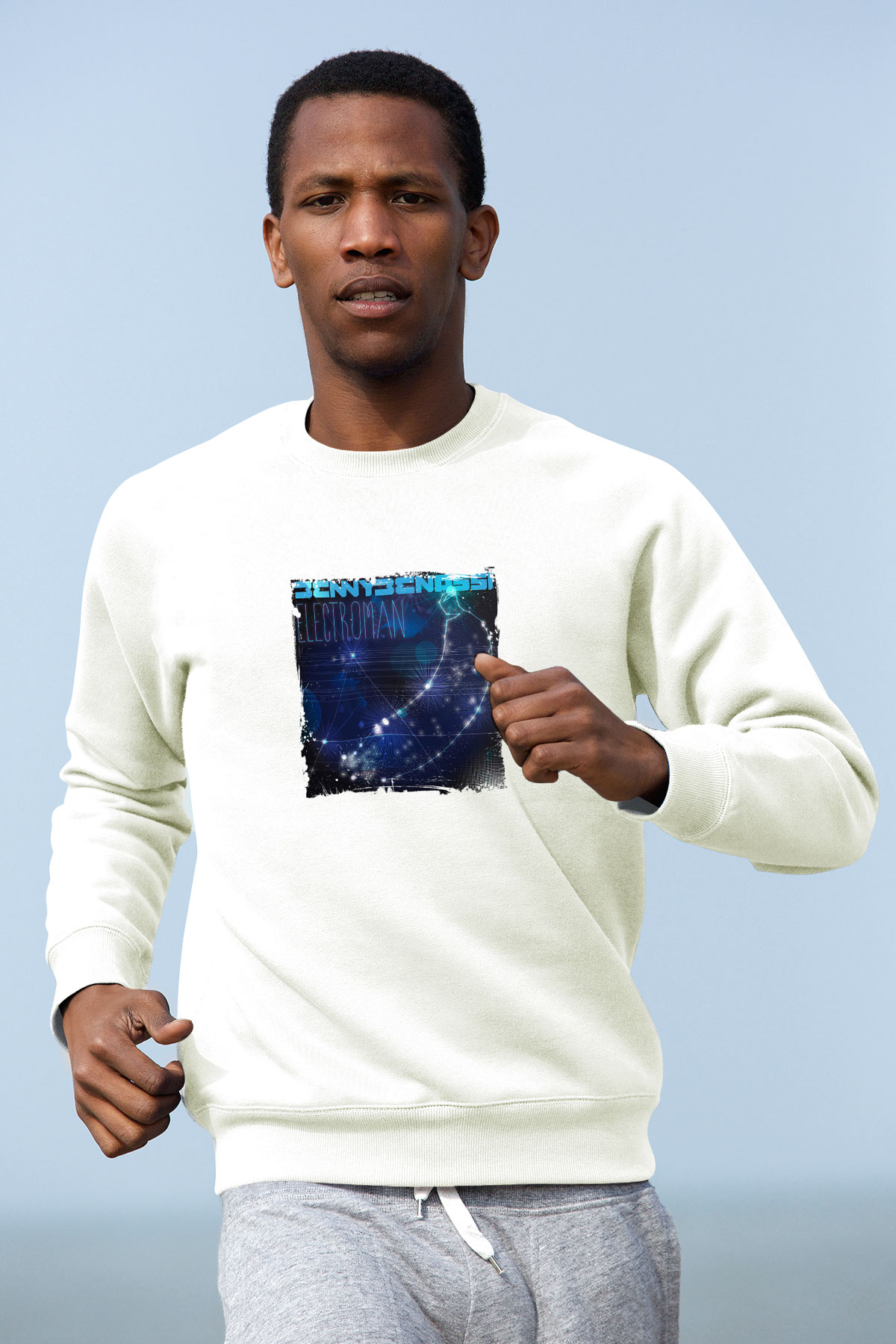 Benny BenassiBaskılı Beyaz Sweatshirt