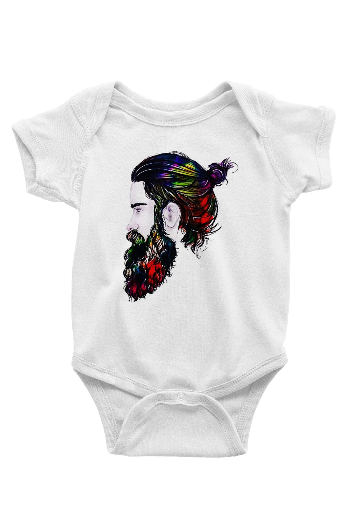 Berber Baskılı Beyaz Unisex Bebek Body - Zıbın