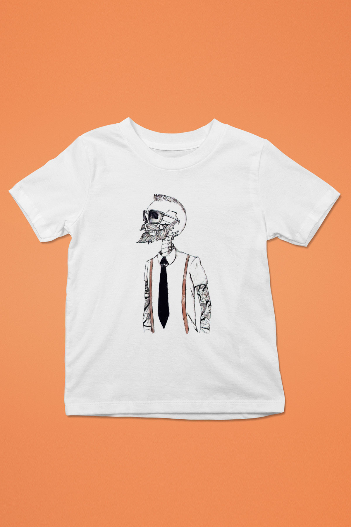 Berber Baskılı Beyaz Unisex Çocuk Tişört