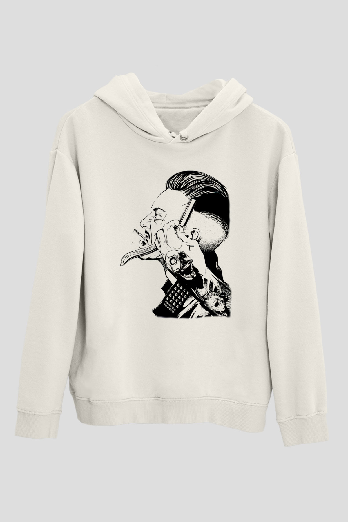 Berber Beyaz Unisex Kapşonlu Sweatshirt