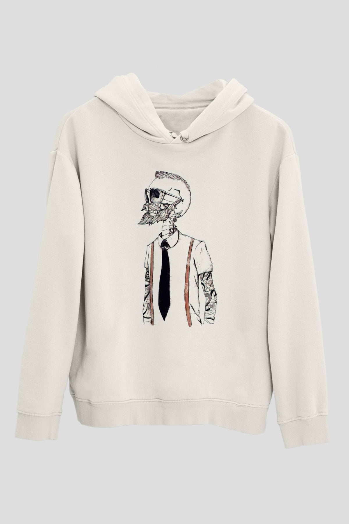 Berber Beyaz Unisex Kapşonlu Sweatshirt