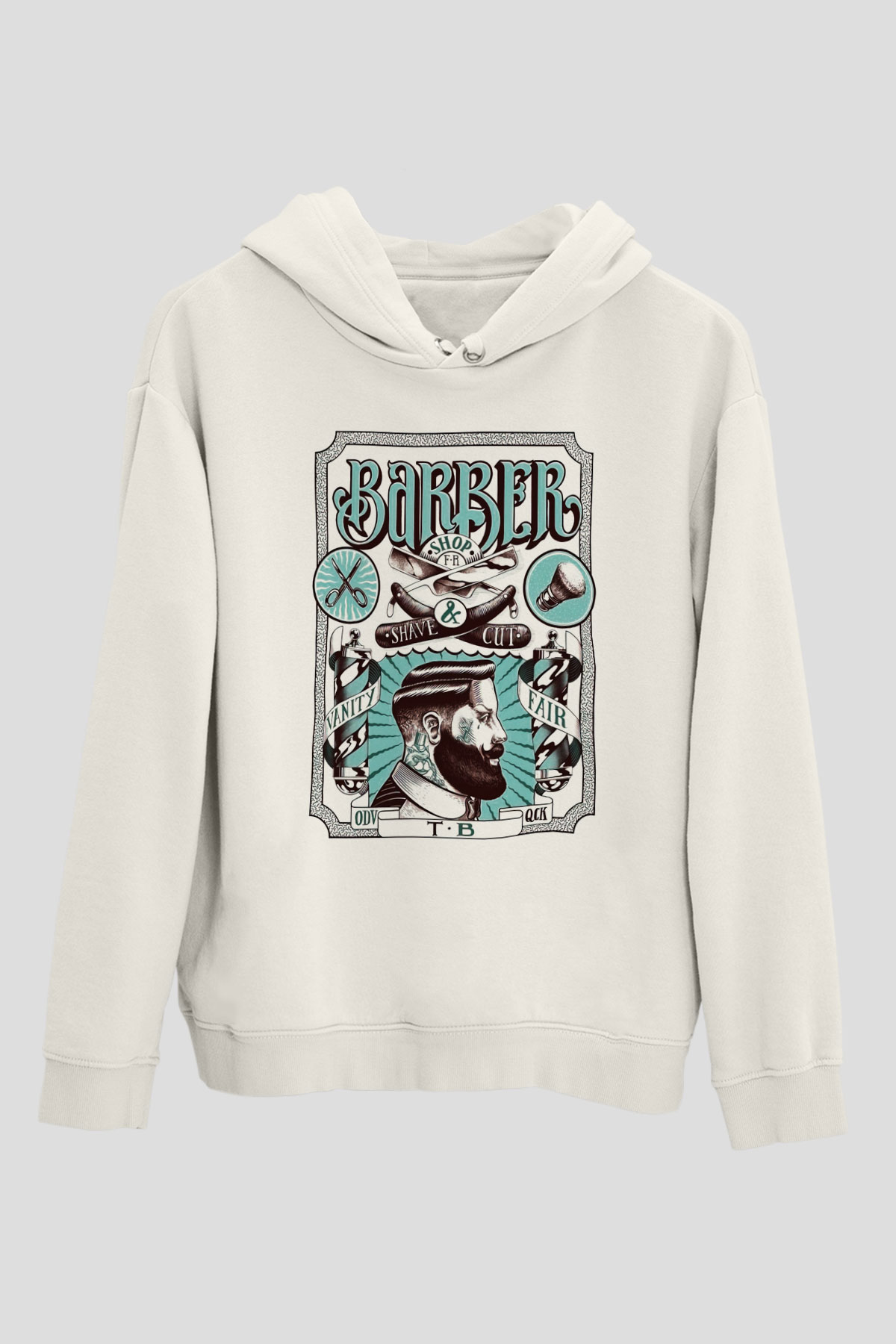 Berber Beyaz Unisex Kapşonlu Sweatshirt