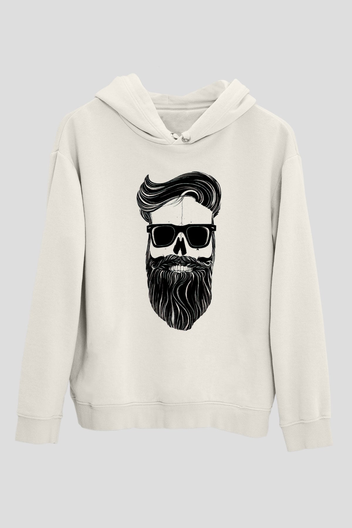 Berber Beyaz Unisex Kapşonlu Sweatshirt
