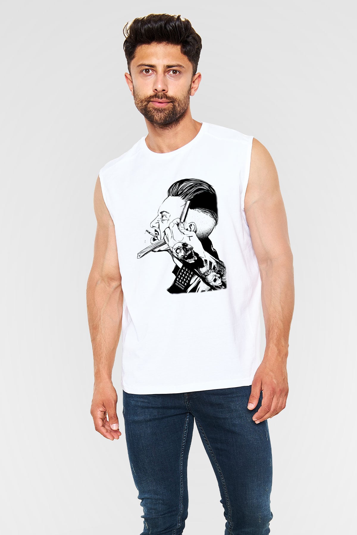 Berber Beyaz Unisex Kolsuz Tişört