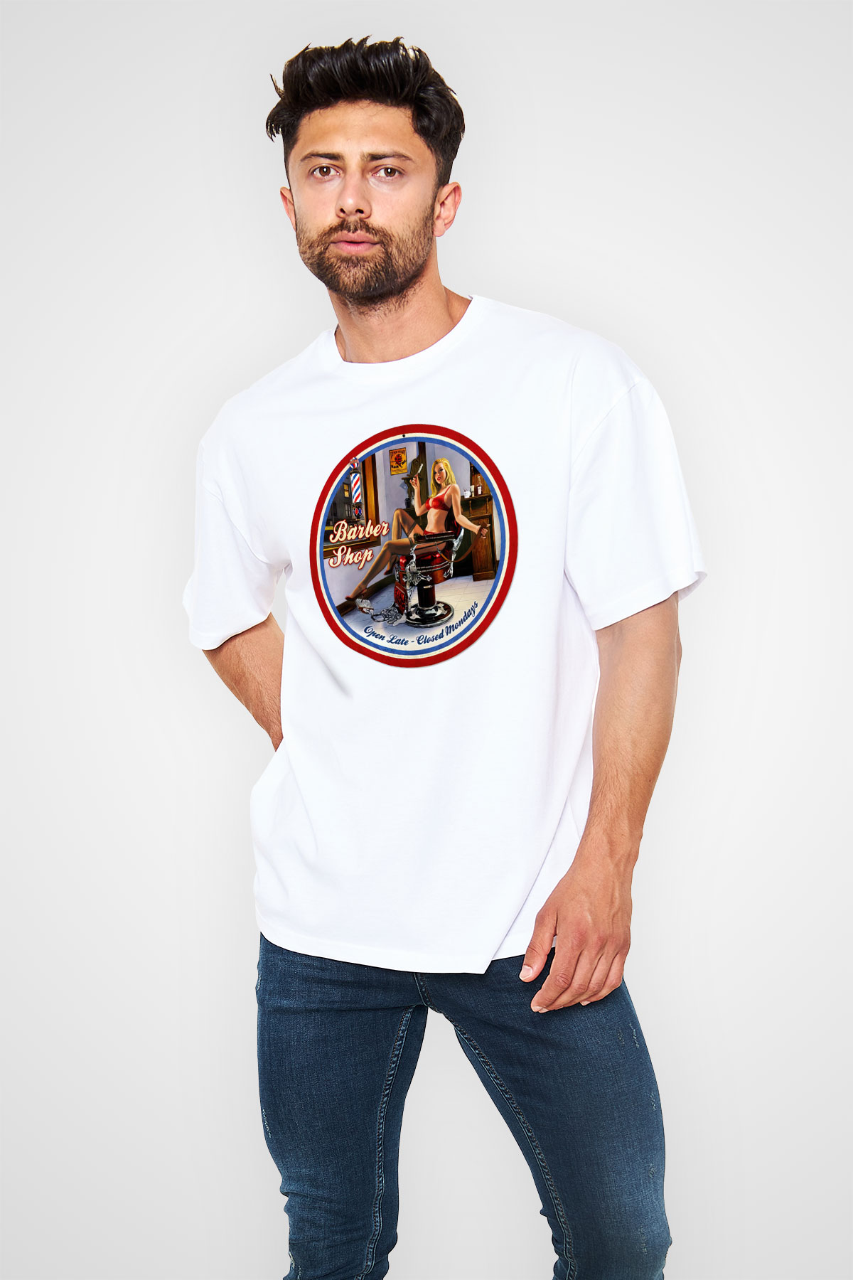 Berber Beyaz Unisex Oversize Tişört T-Shirt