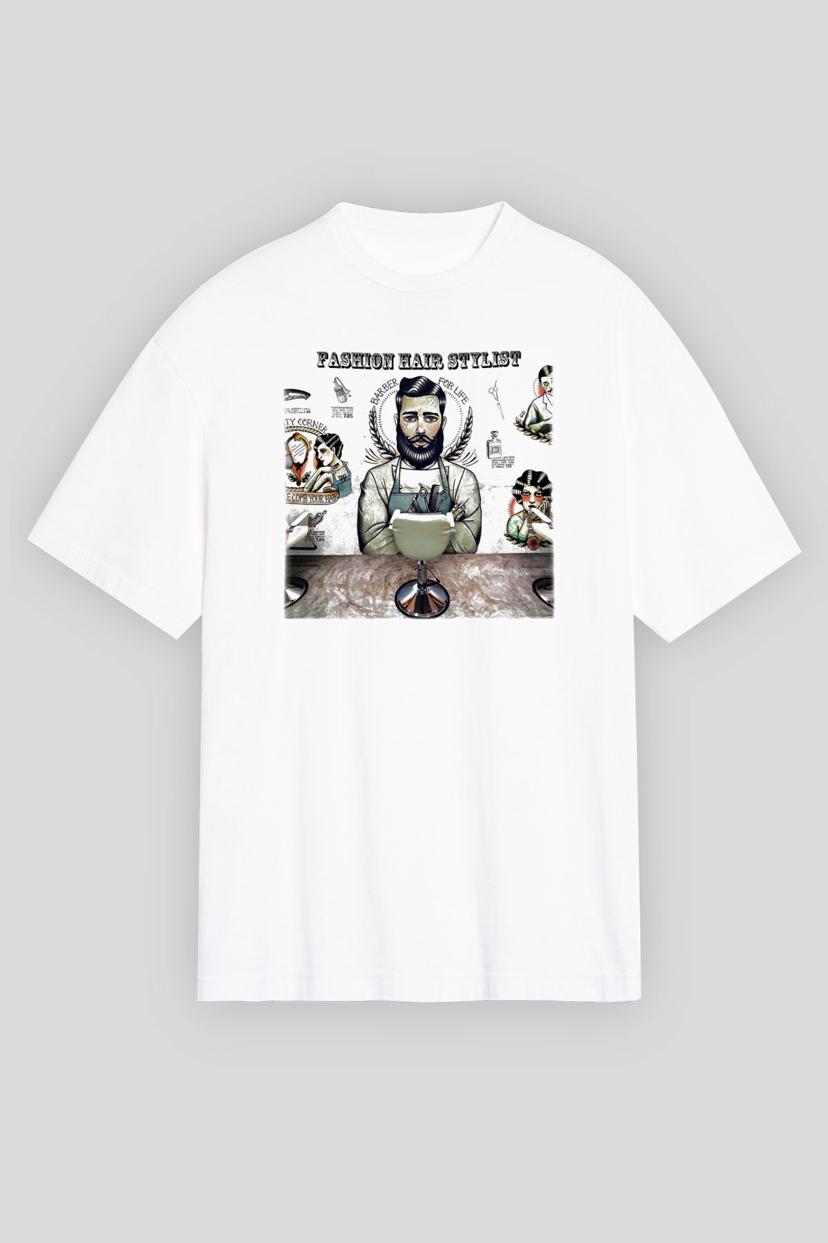 Berber Beyaz Unisex Oversize Tişört T-Shirt