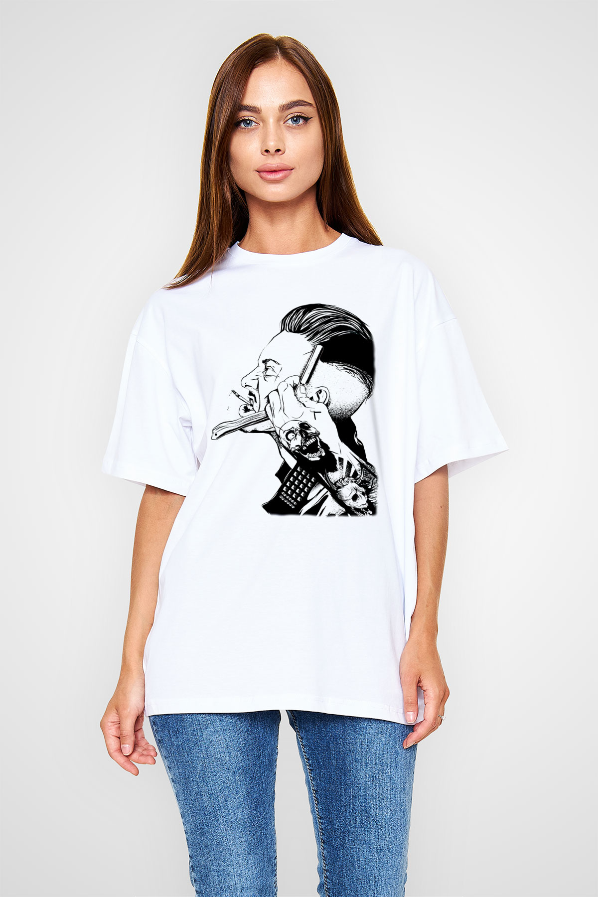 Berber Beyaz Unisex Oversize Tişört T-Shirt