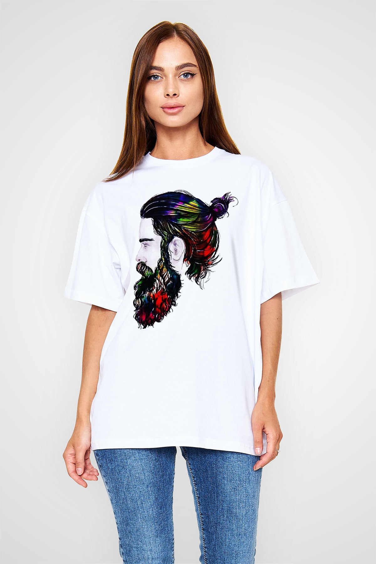 Berber Beyaz Unisex Oversize Tişört T-Shirt