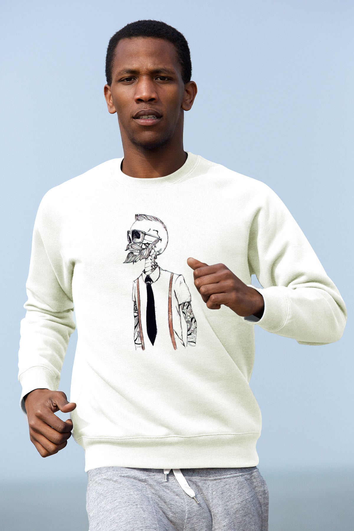 Berber Beyaz Unisex Sweatshirt