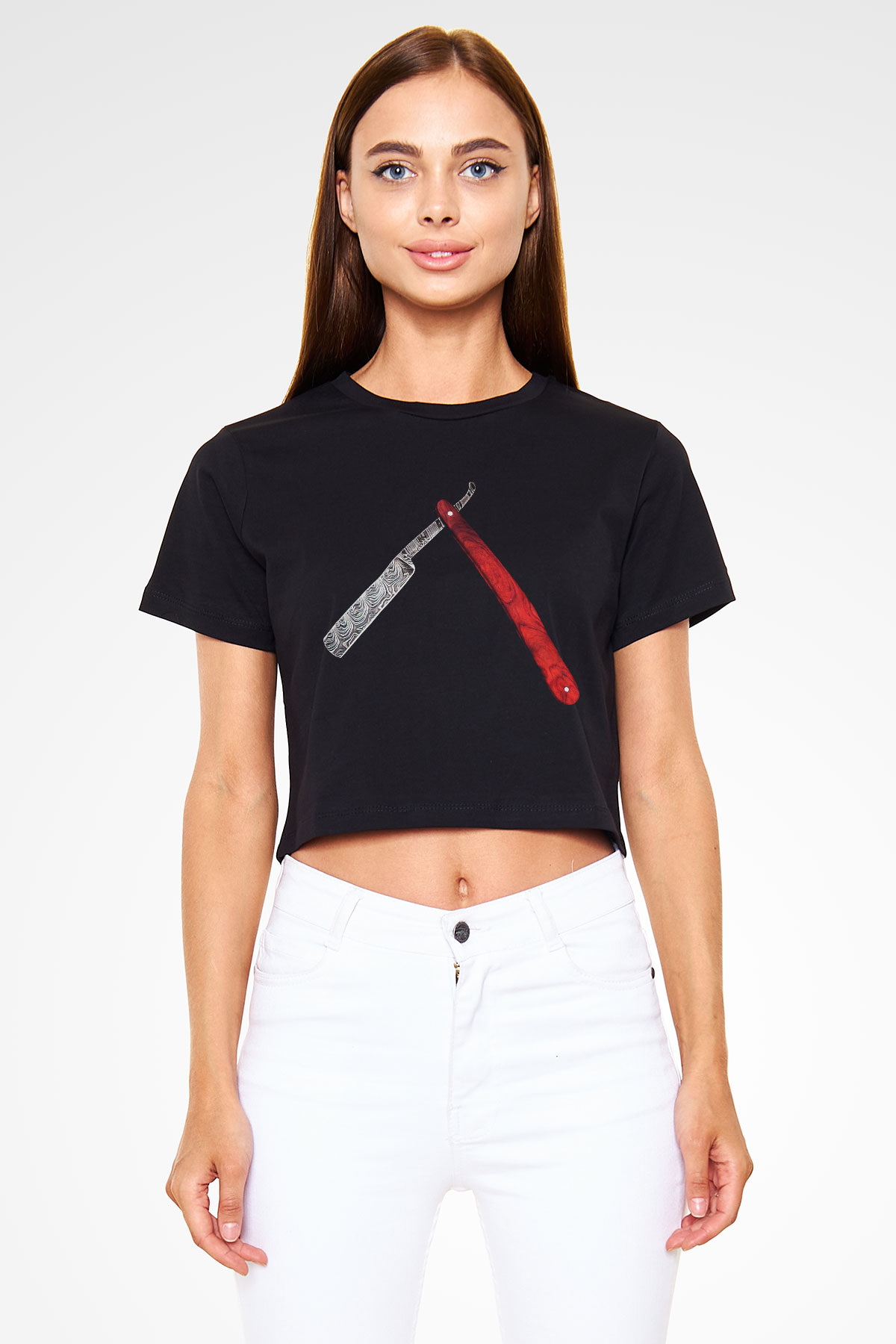 Berber Siyah Crop Top Tişört