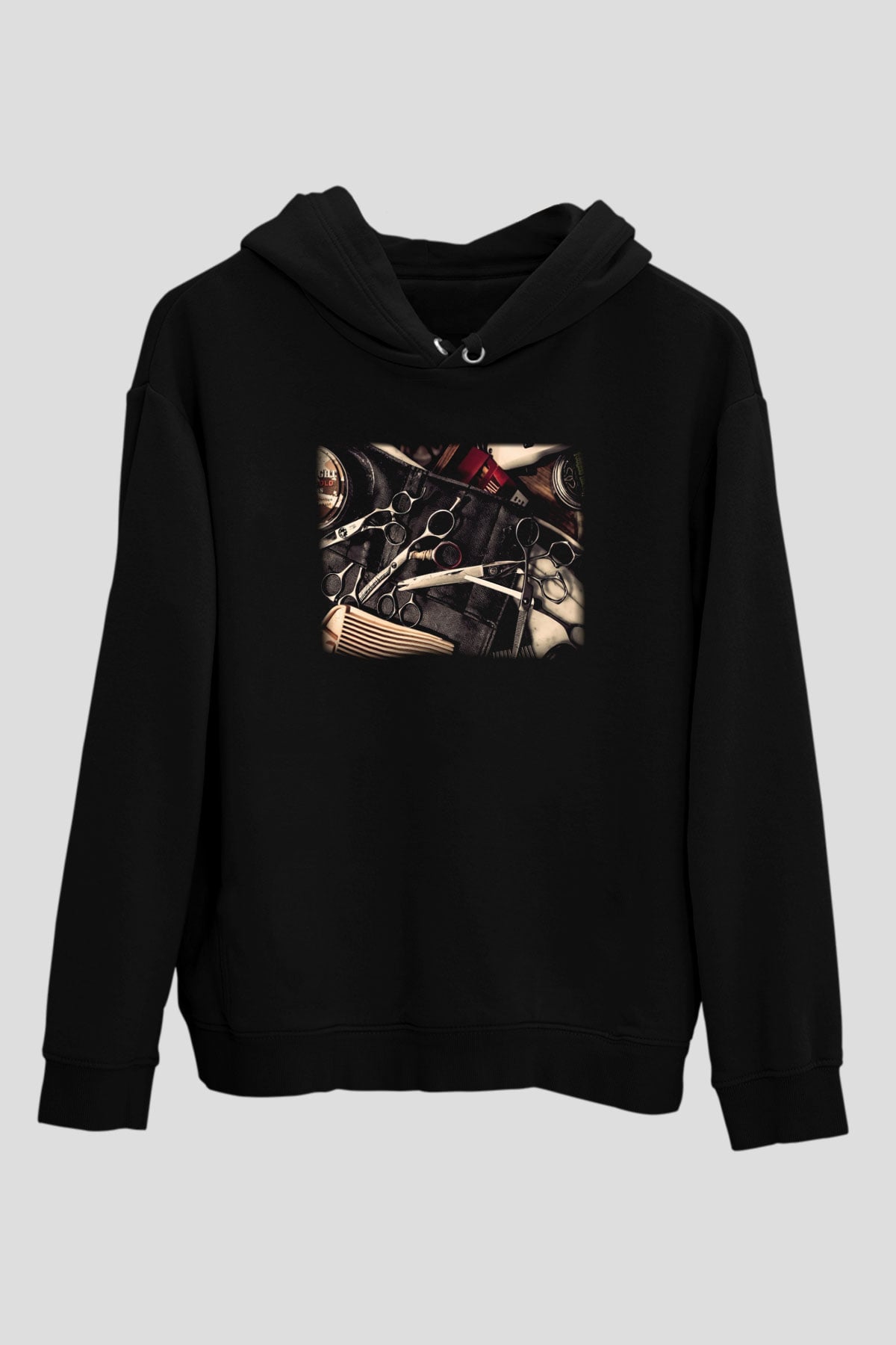 Berber Siyah Unisex Kapşonlu Sweatshirt