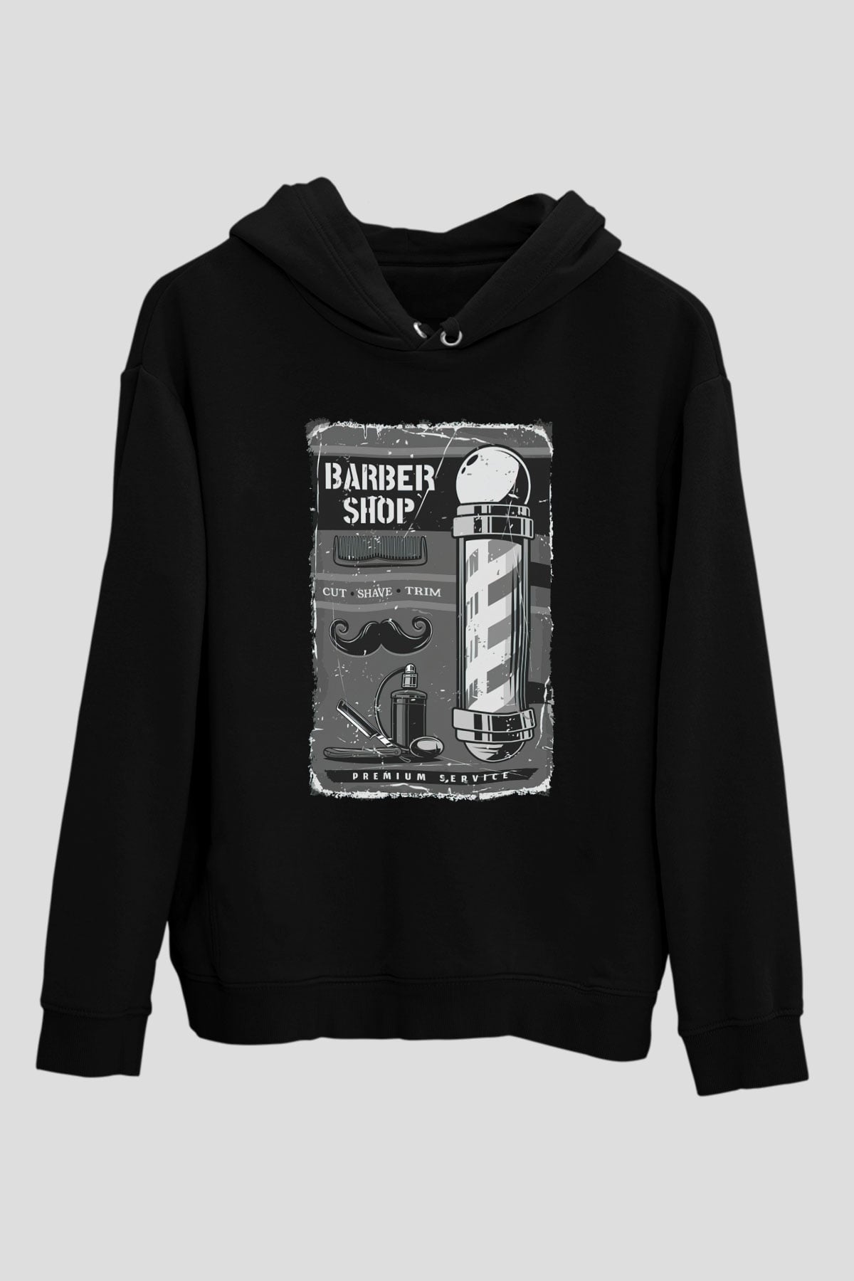 Berber Siyah Unisex Kapüşonlu Sweatshirt
