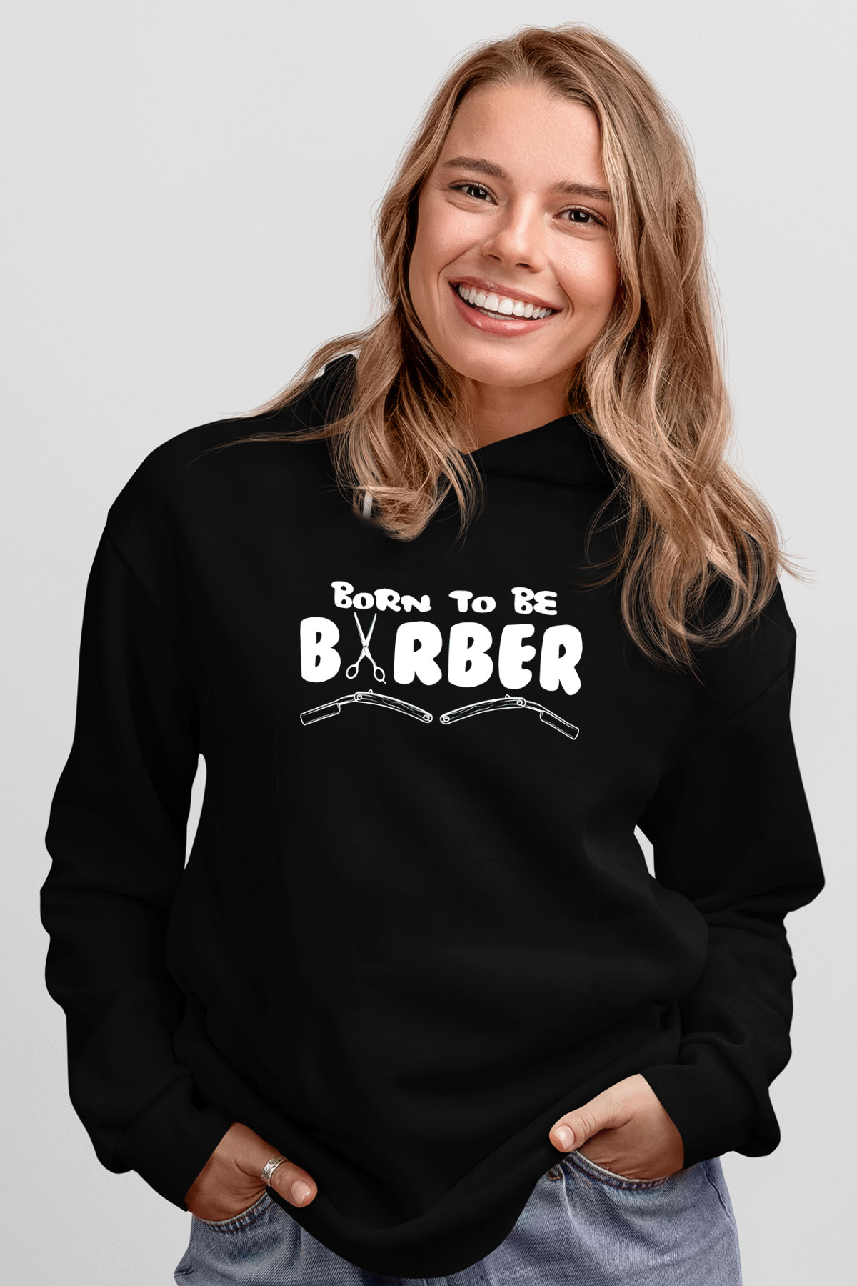 Berber Siyah Unisex Kapüşonlu Sweatshirt