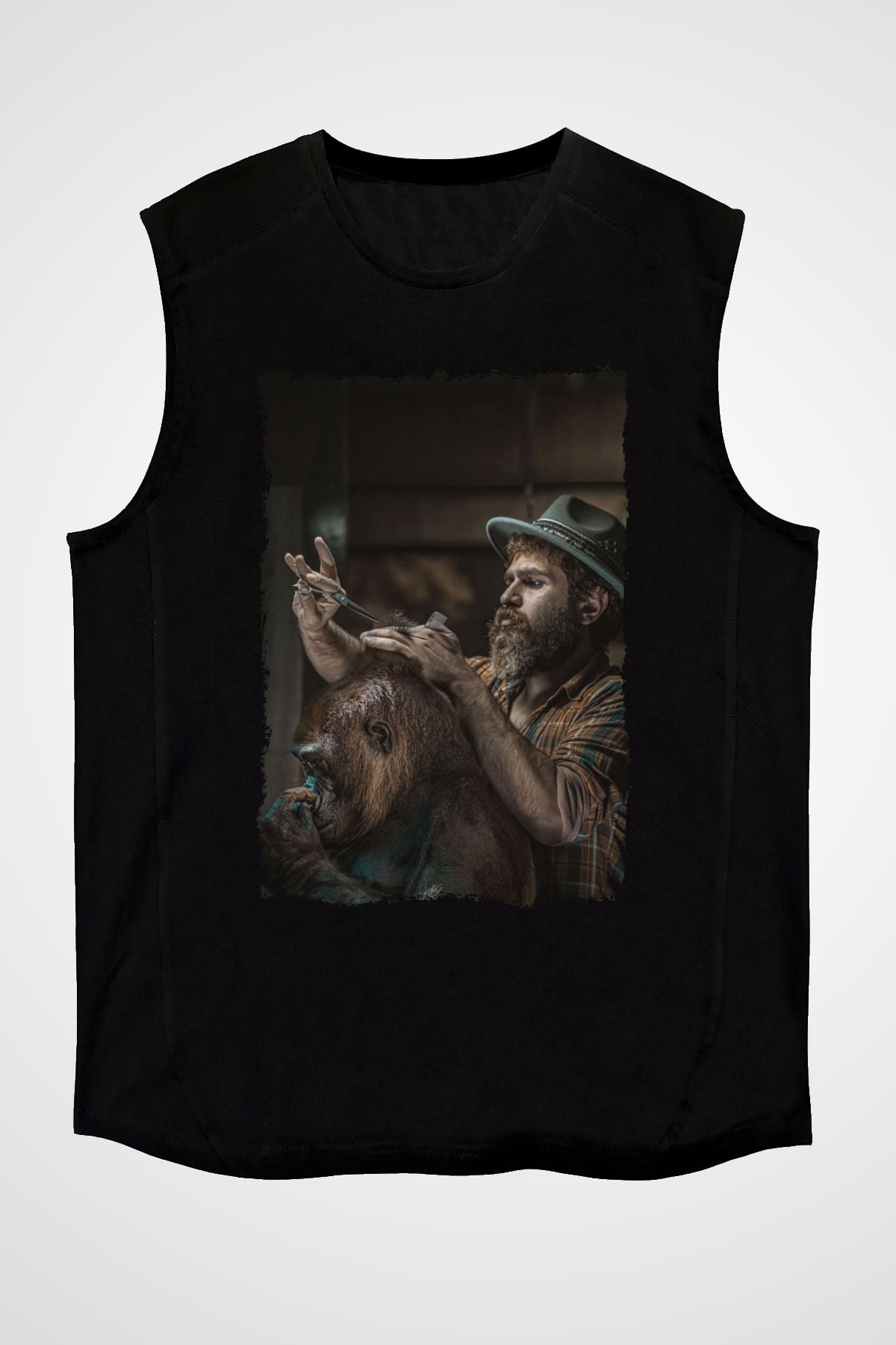 Berber Siyah Unisex Kolsuz Tişört