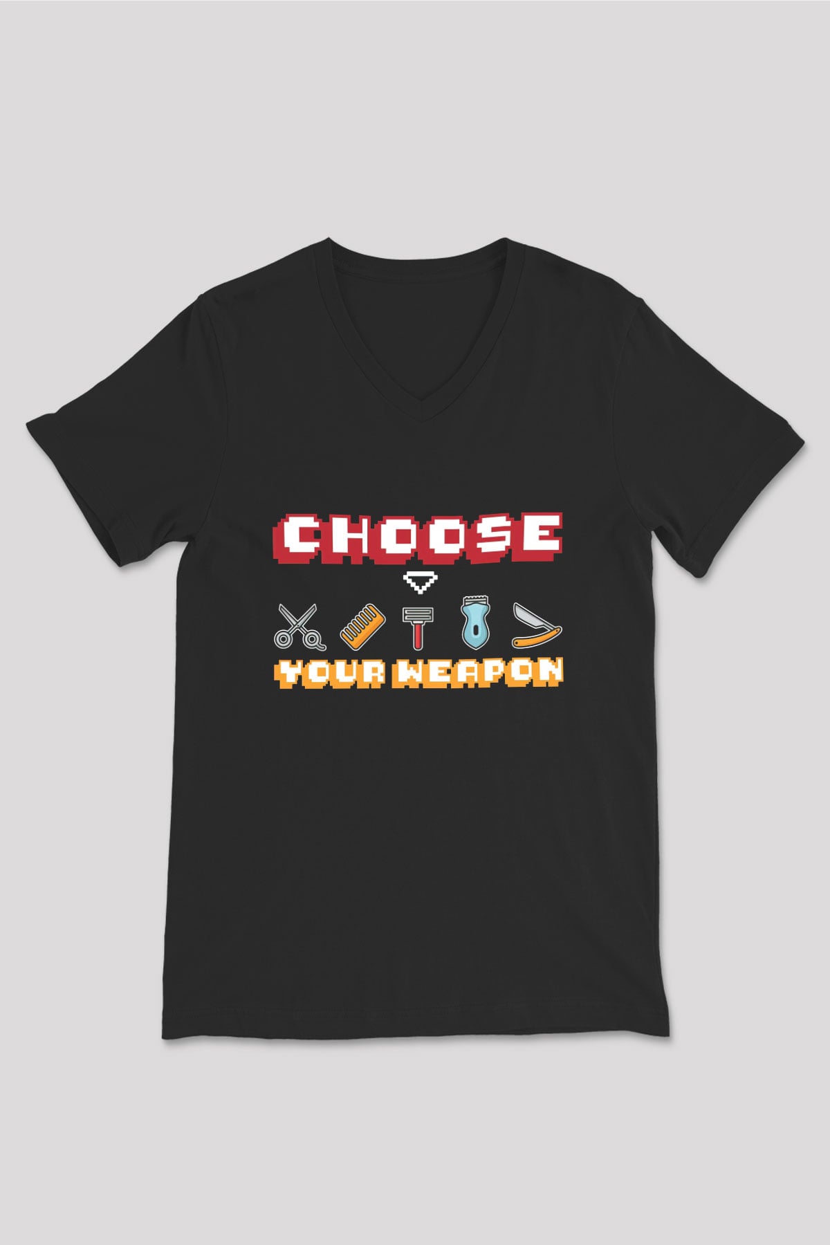 Berber Siyah Unisex V Yaka Tişört
