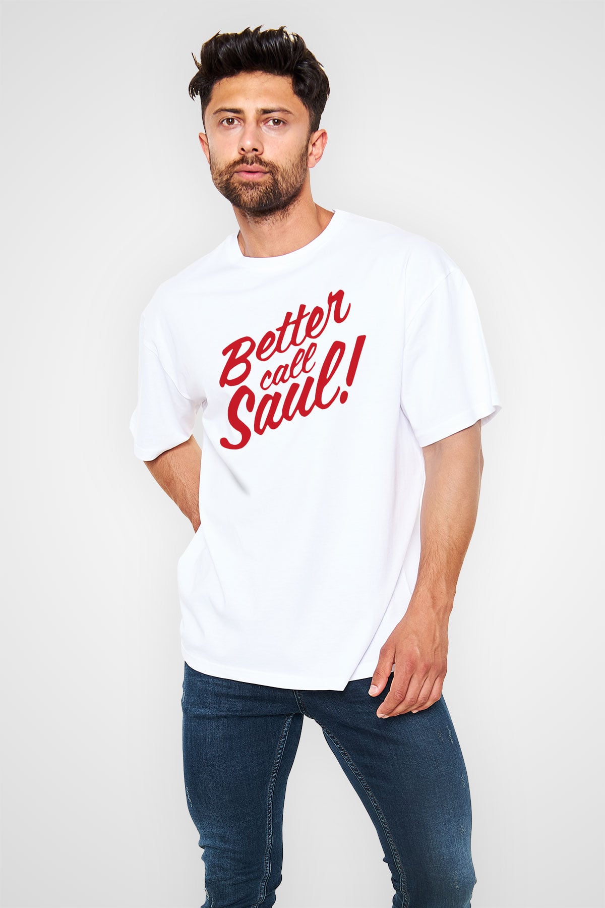 Better Call Saul Beyaz Unisex Oversize Tişört T-Shirt