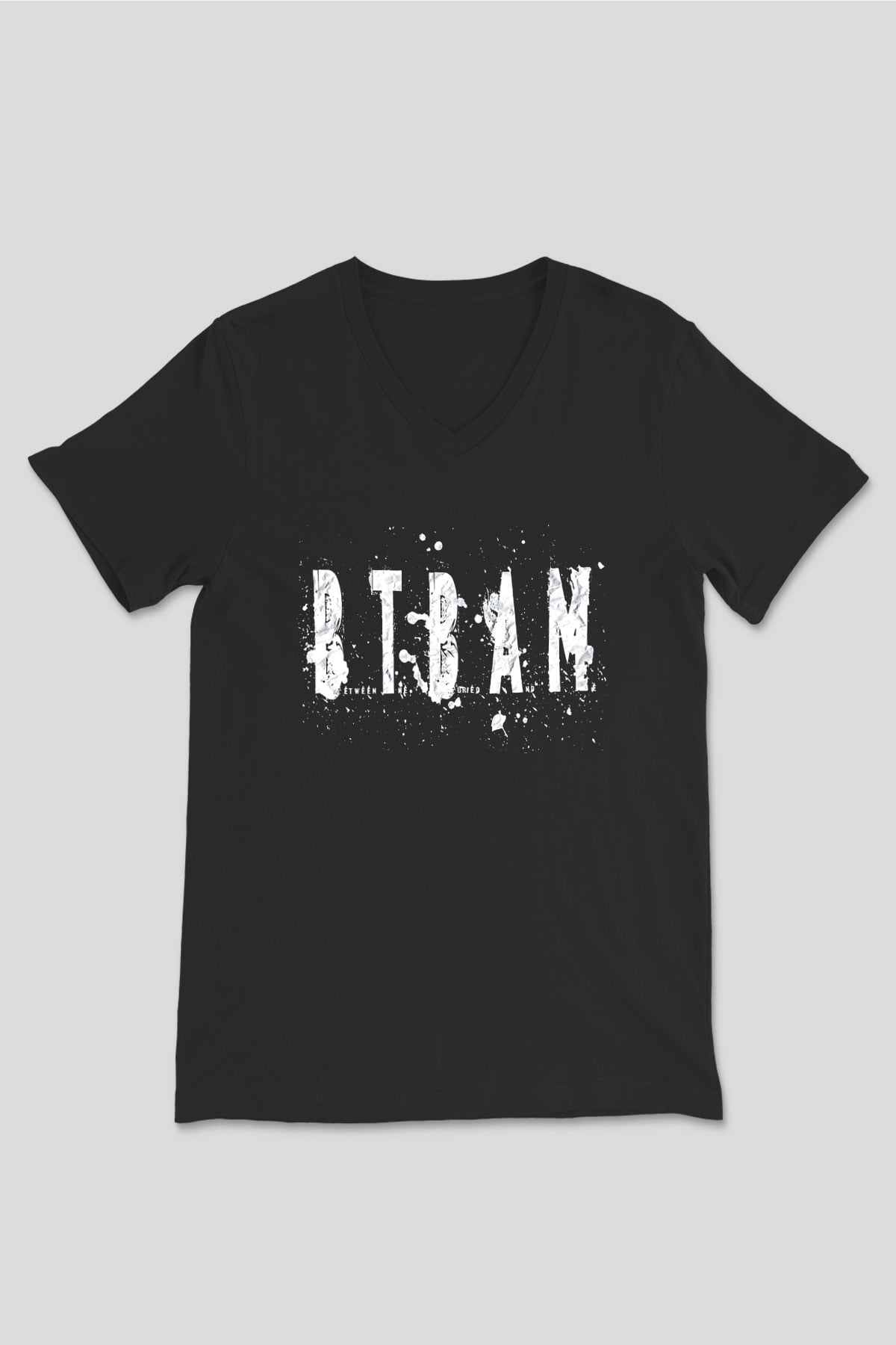 Between The Buried And Me Baskılı Unisex Siyah V Yaka Tişört - Tshirt