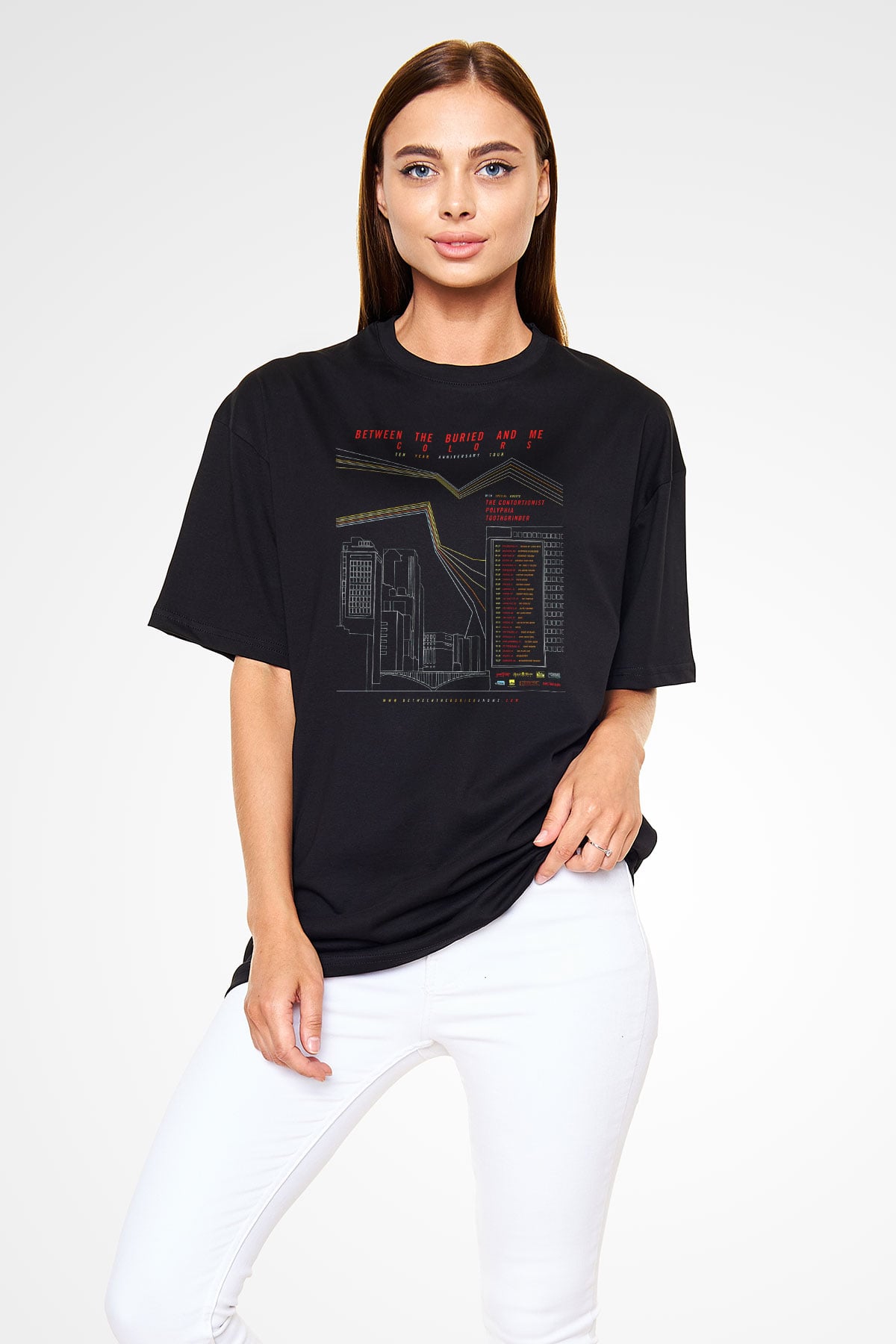 Between The Buried And Me Baskılı Unisex Siyah Oversize Tişört - Tshirt