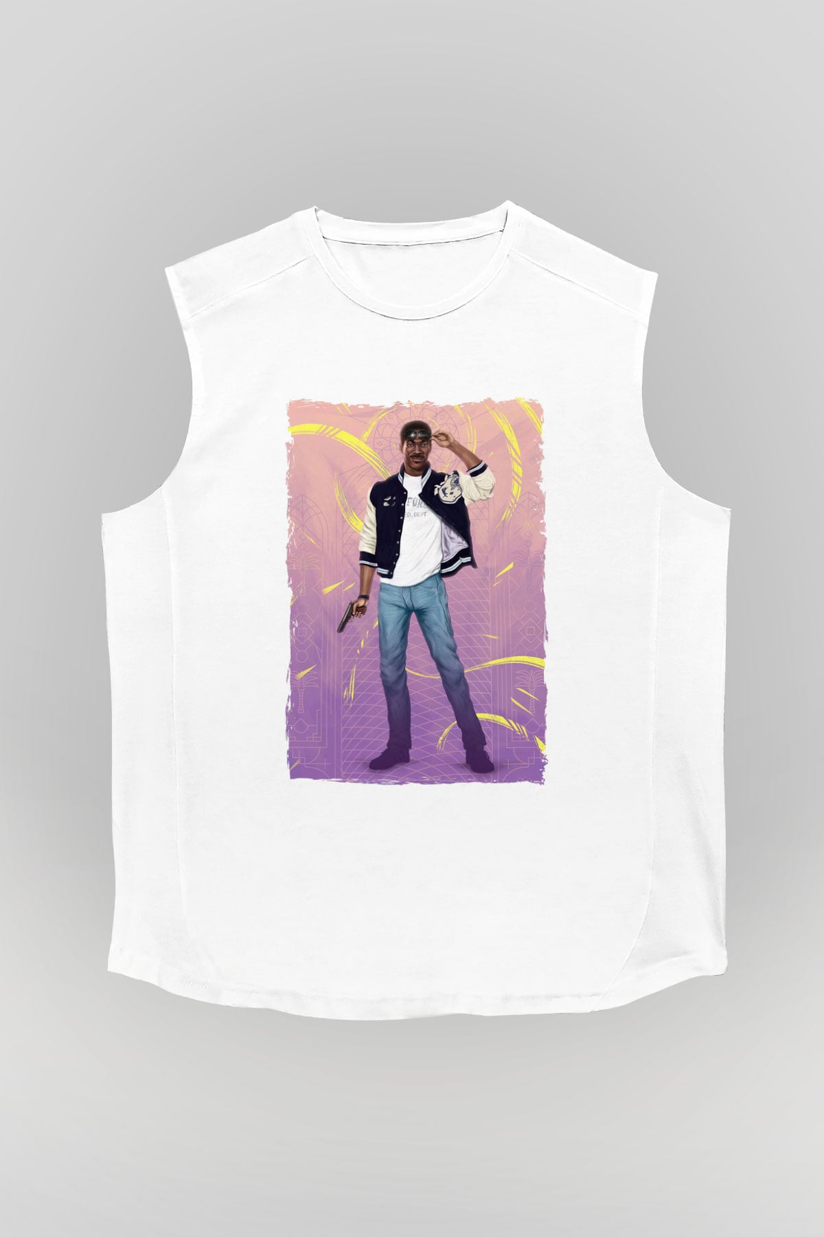 Beverly Hills Cop Beyaz Unisex  Kolsuz Tişört