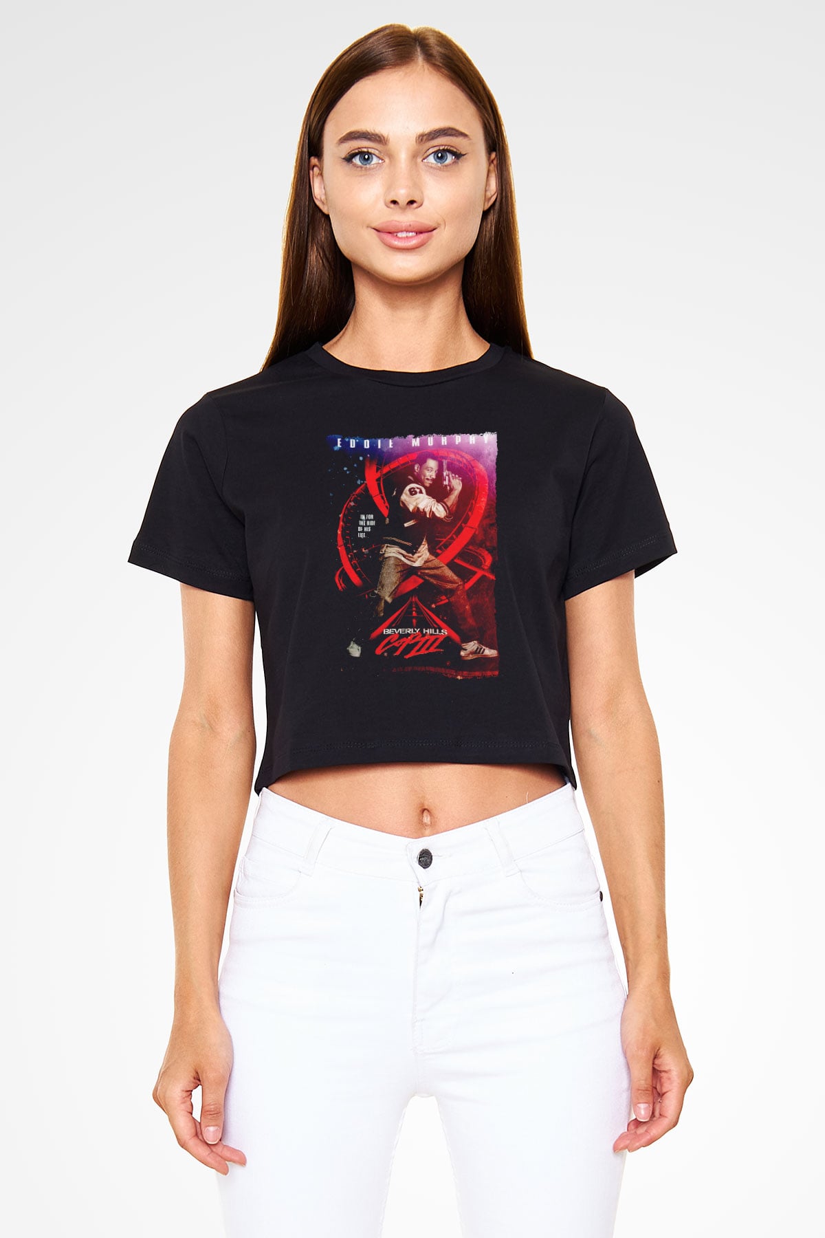 Beverly Hills Cop Siyah   Crop Top Tişört