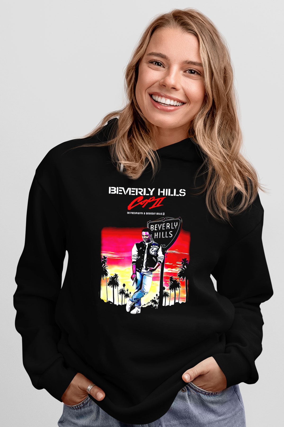 Beverly Hills Cop Siyah Unisex Hoodie