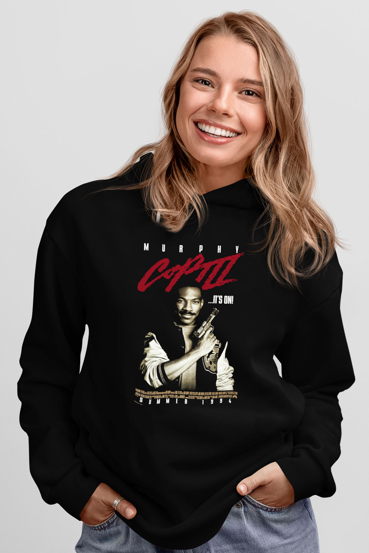 Beverly Hills Cop Siyah Unisex Kapüşonlu Sweatshirt
