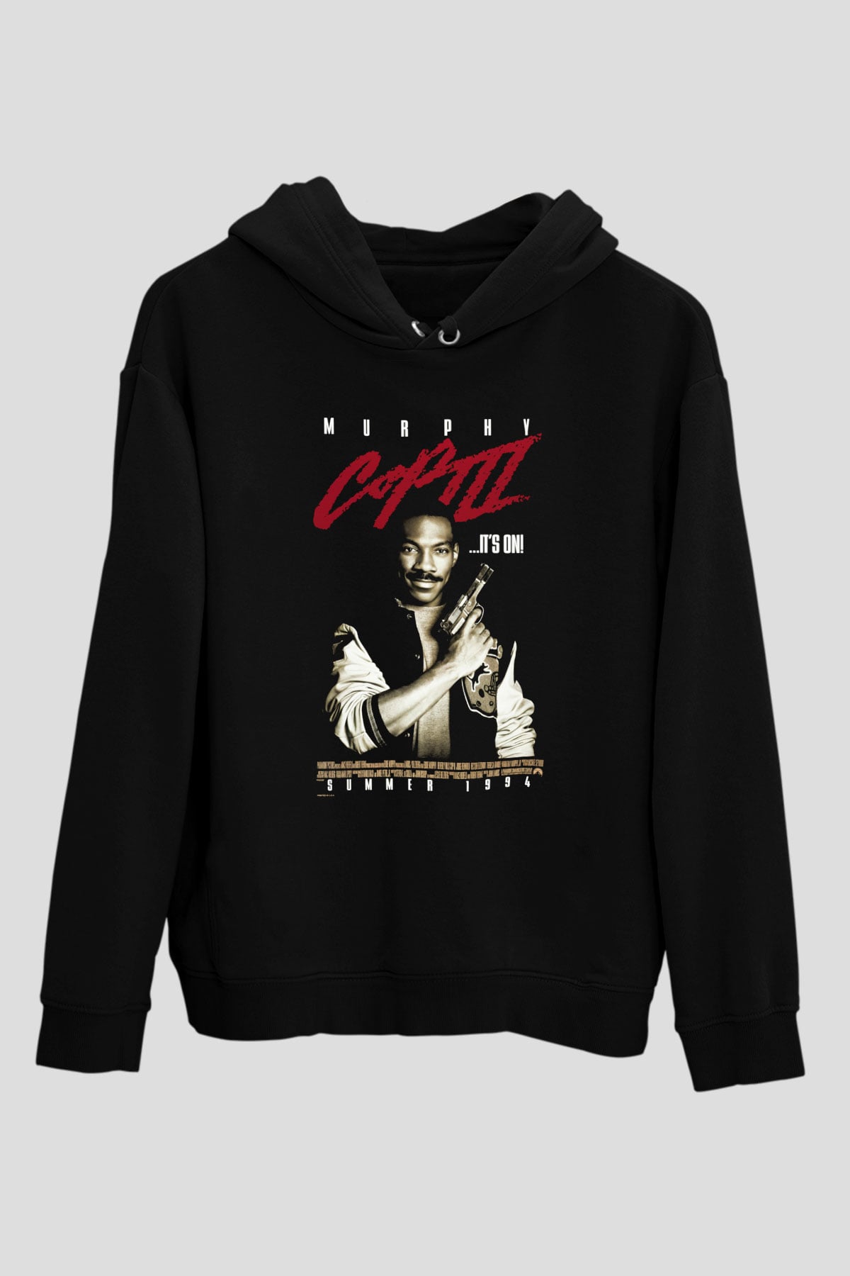 Beverly Hills Cop Siyah Unisex Kapüşonlu Sweatshirt