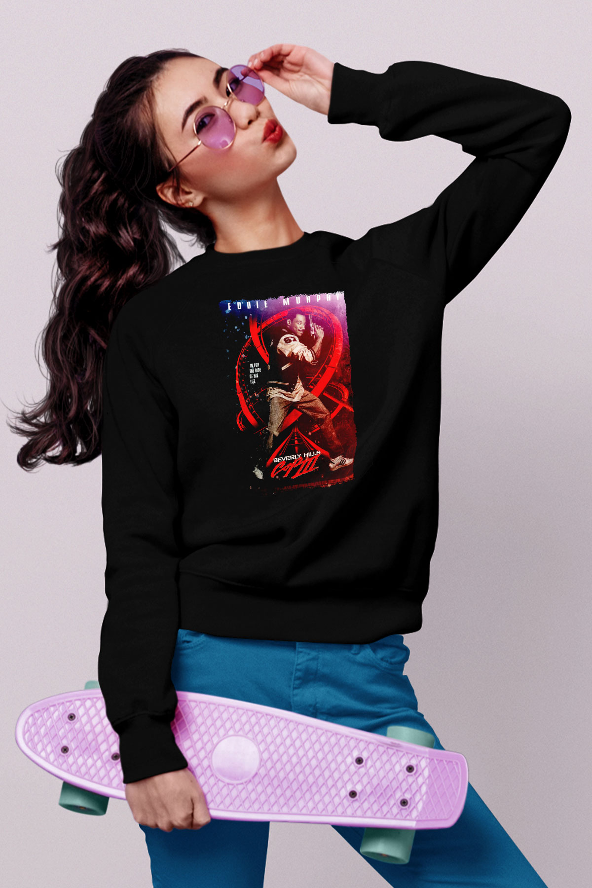 Beverly Hills Cop Siyah Unisex  Sweatshirt
