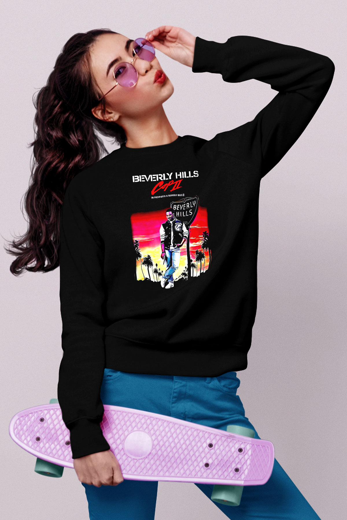 Beverly Hills Cop Siyah Unisex  Sweatshirt