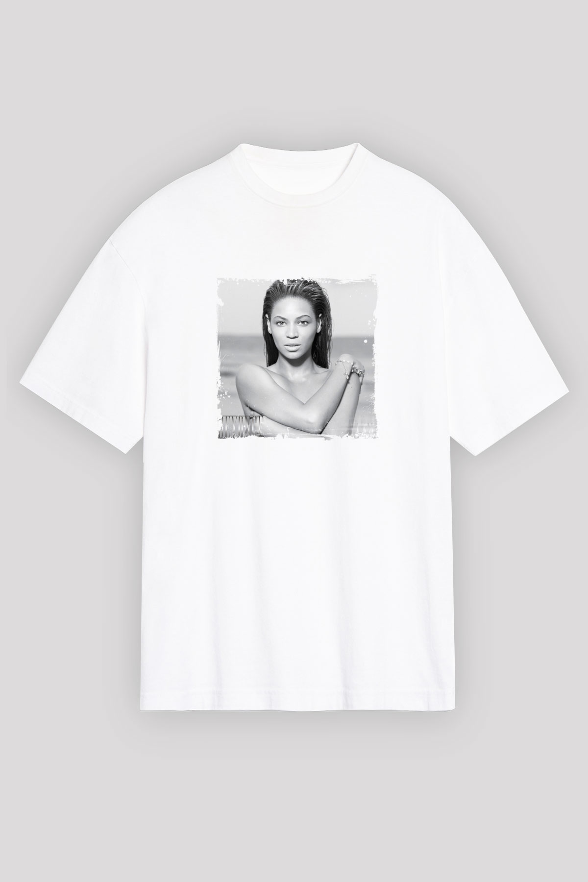 Beyonce Baskılı Unisex Beyaz Tişört