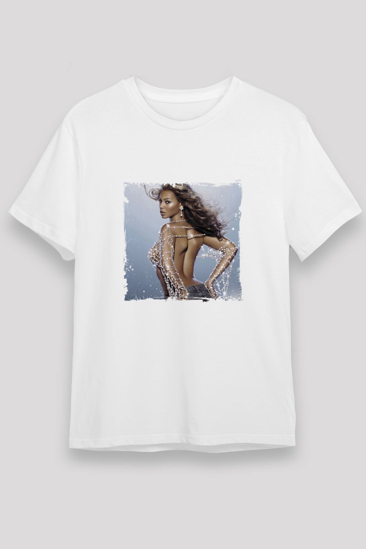 Beyonce Baskılı Unisex Beyaz Tişört