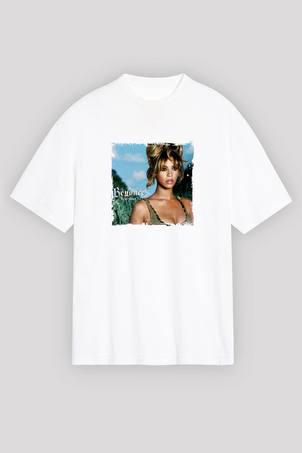 Beyonce Baskılı Unisex Beyaz Tişört